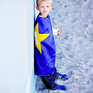 Kids Cape - Blue with Yellow Star