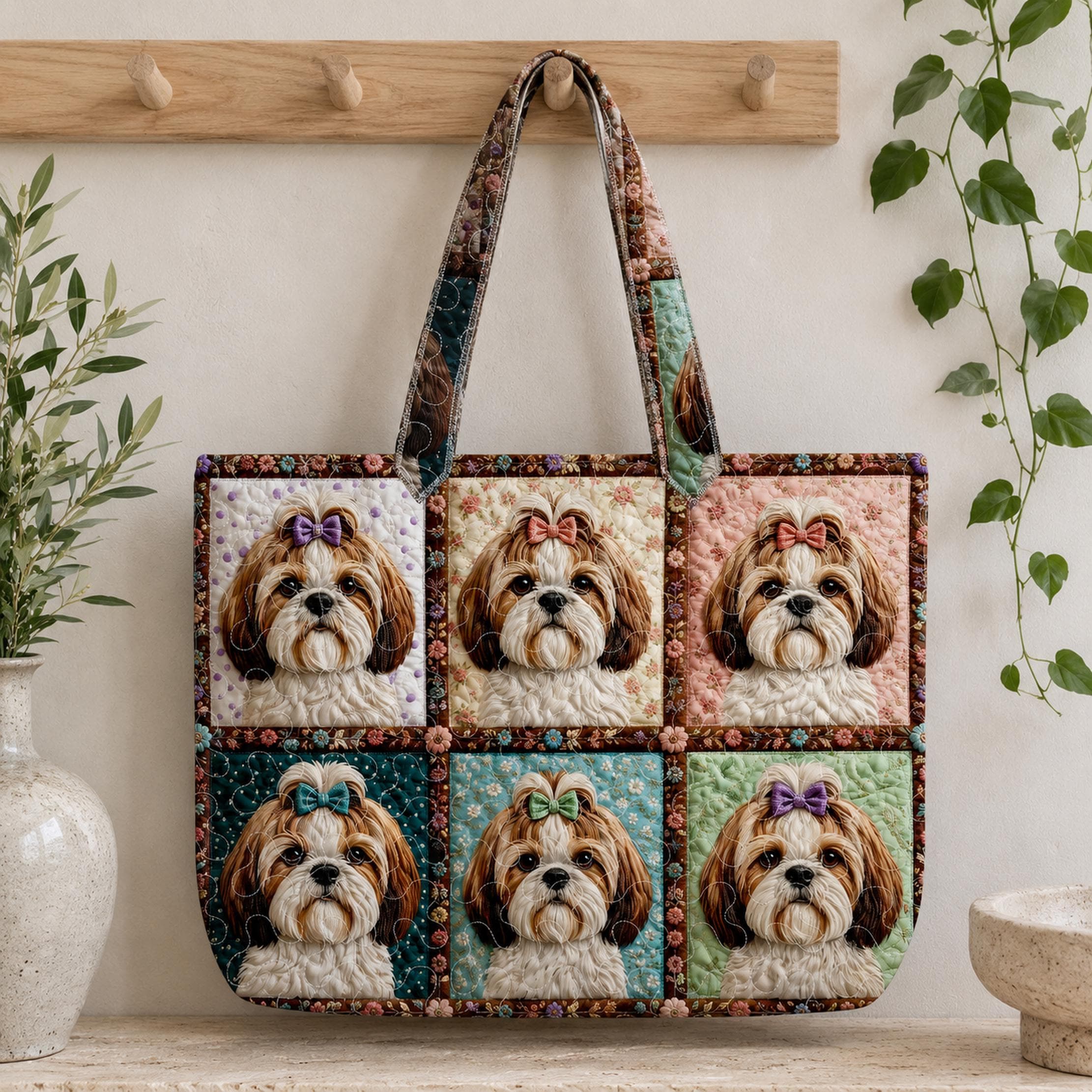 Shih tzu quilted tote bags - Etsy 日本