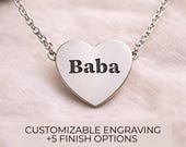 Personalized Baba Gift For Baba Necklace Valentines Day Gift For Baba Gift From Grandkids Grandma Birthday Present Engraved Baba Jewelry