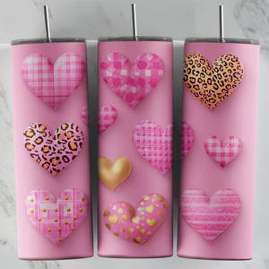 Valentines Hearts Collection Tumbler Wrap Png,20 Oz Skinny Tumbler PNG,Seamless Sublimation Design,Valentines Hearts PNG,Tumbler Sublimation