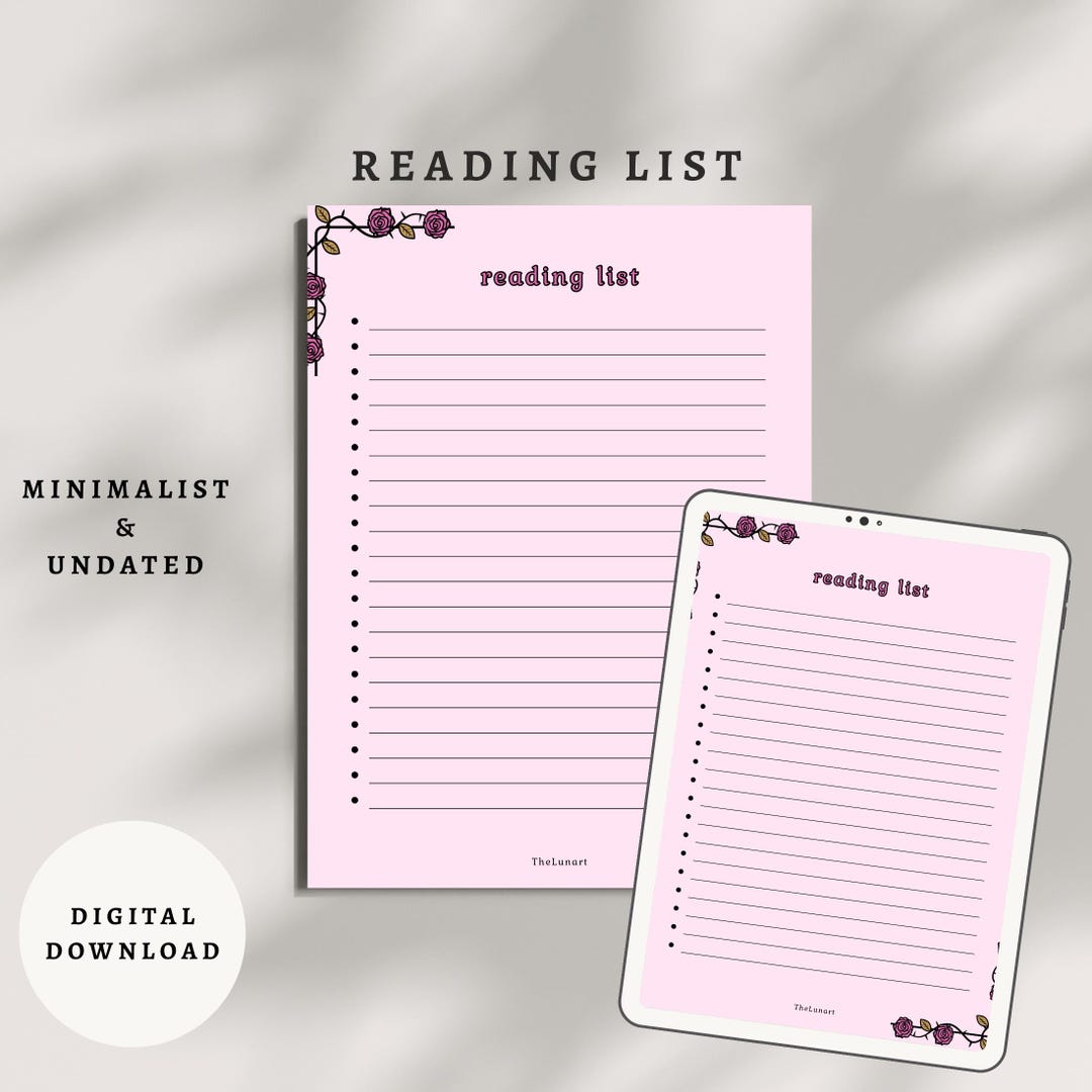 Pretty Book List.pdf Beauty and the Beast Reading List, Floral Book Tracker (digital ...