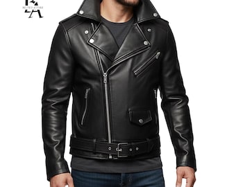 Men's  motorcycle leather jacket | Vintage Bomber | gift for him