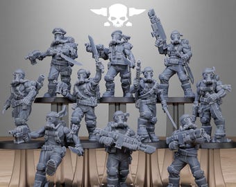 Grimguard jungle fighters 2 / imperial / infantry / sci fi / space / jungle / table top / station forge / 3d print / wargaming