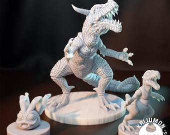 Dinosaur kaijumon / t-rex / dnd / monster / miniature / 3d resin print / tabletop miniature