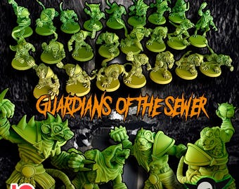 Guardianes de las Alcantarillas / Equipo de Fútbol de Fantasía de Ratas / Equipo de Fútbol de Fantasía de Ratas / Alcantarilla / Mutado / Juego de mesa / Miniaturas / Juego de mesa