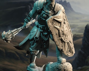 Arkeus / paladin / human / fighter / warrior / armoured / pathfinder / dnd / dm stash / 3d print / tabletop miniature / 32mm /75mm