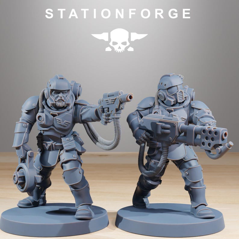Vaskar commandos / kitbash / commandos / imperial / infantry / sci fi / space / table top / station forge / 3d print / wargaming image 8
