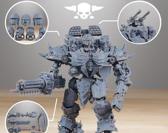 Pythonicus defender mk2 / walker / mech /defender / robot / marine / sci fi / space / table top / station forge / 3d print/4k mini/wargaming