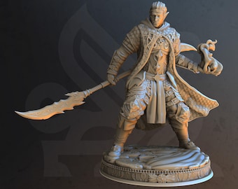 Rolen / mage / sorcerer / battle mage / elf / pathfinder / dnd / dm stash / 3d print / 4k mini / tabletop miniature / 32mm / 75mm