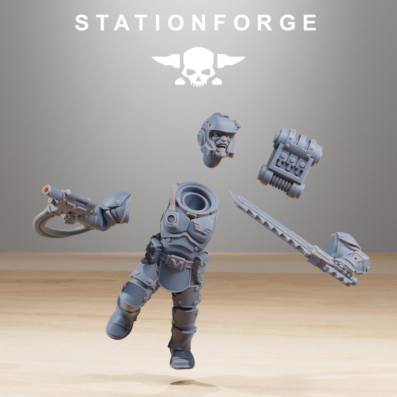 Vaskar commandos / kitbash / commandos / imperial / infantry / sci fi / space / table top / station forge / 3d print / wargaming image 7