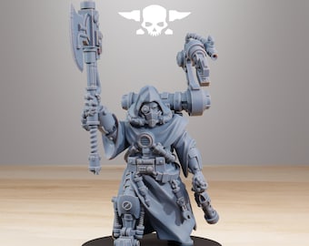 Scavenger commander / leader / machine / comander / scavenger / infantry / sci fi / space / table top / station forge / 3d print / wargaming