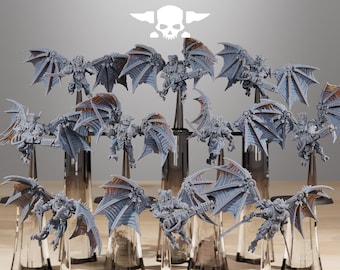 Pythonicus flyers / pythonicus / scavenger / flying / infantry / sci fi / space / table top / station forge / 3d print / 4k mini / wargaming