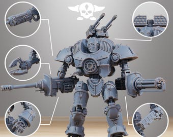 Scavenger defender mk2 / guard / mech / imperial / robot / infantry / sci fi / space / table top / station forge / 3d print / wargaming