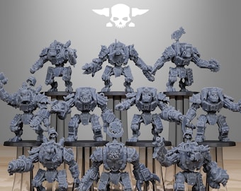 Orkaz infantry bots / orkaz / orc / ork / infantry / mech / bot / sci fi / space / table top / station forge / 3d print / 4k mini /wargaming