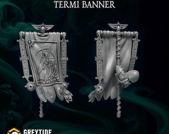 Battle banner / banner / engel / oorlog / eeuwig / keizerlijk / marine / pelgrim / kitbash / sci-fi / ruimte / greytide studio / 3D-print