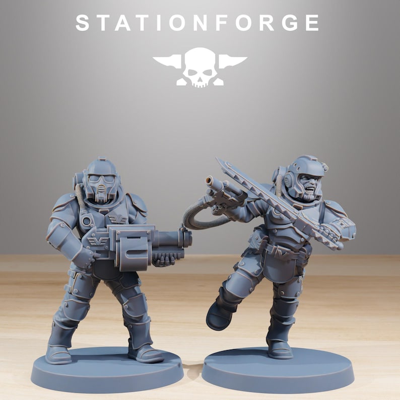 Vaskar commandos / kitbash / commandos / imperial / infantry / sci fi / space / table top / station forge / 3d print / wargaming image 3