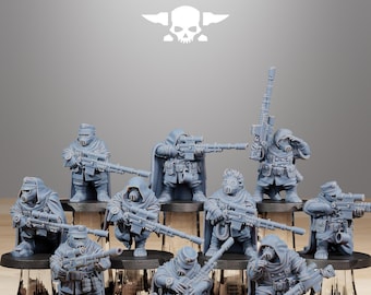 Grimguard skulldarts / soldier / sniper / gnome / imperial / infantry / sci fi / table top / station forge / 3d print / 4k mini /wargaming