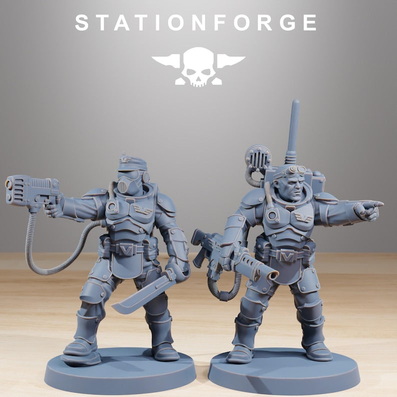 Vaskar commandos / kitbash / commandos / imperial / infantry / sci fi / space / table top / station forge / 3d print / wargaming image 6