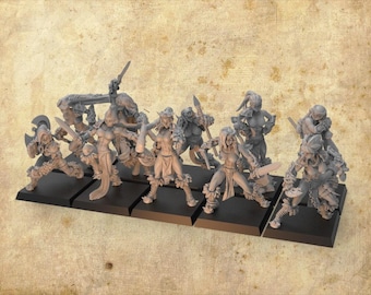 Crazy girls / amazonian / human team / amazon fantasy football team / amazon team / tabletop / miniatures / boardgame