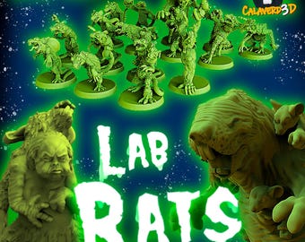 Equipo de fútbol de fantasía de ratas de laboratorio / equipo de fútbol de fantasía de ratas / equipo de ratas / fútbol de fantasía / juego de mesa / miniaturas / juego de mesa