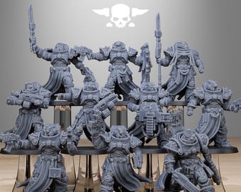 Socratis militants / commando / marine / knight / infantry / melee / sci fi / space / table top / station forge / 3d print/4k mini/wargaming