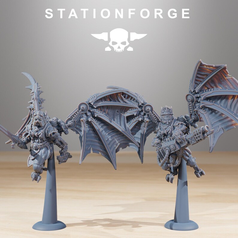 Pythonicus flyers / pythonicus / scavenger / flying / infantry / sci fi / space / table top / station forge / 3d print / 4k mini / wargaming image 7