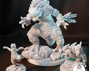 Water starter /  / kaijumon / totodile / croconaw / feraligator / dnd / monster / miniature / 3d print / tabletop miniature