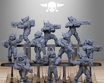 Tarion assault squad / soldier / infantry / clones / kit bash / sci fi / space / table top / station forge / 3d print / 4k mini / wargaming