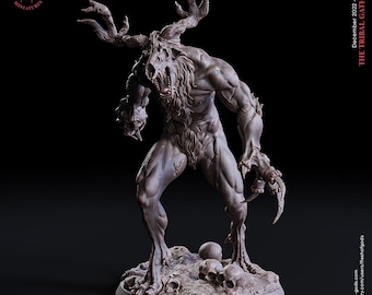 Wendigo / leshen / snow / creature / monster / creepy / pathfinder / dnd / flesh of god / 3d print / 4k mini / tabletop miniature /50mm