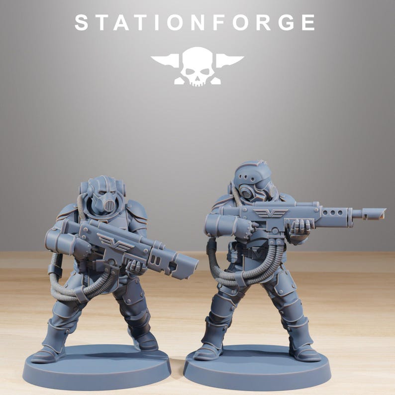 Vaskar commandos / kitbash / commandos / imperial / infantry / sci fi / space / table top / station forge / 3d print / wargaming image 2