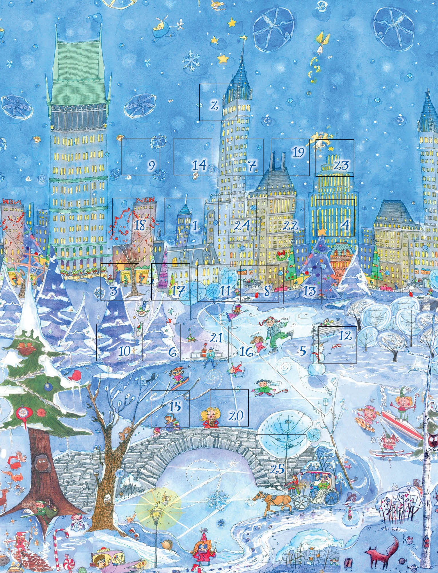 Advent Calendar Central Park Christmas Night Etsy