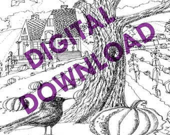 Raven Hallows Coloring book page