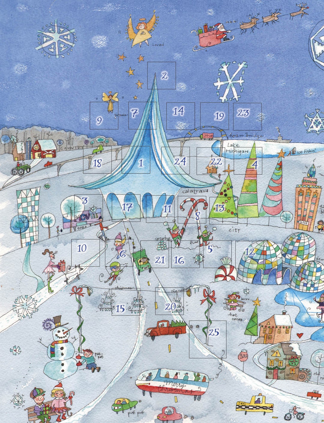 Advent Calendar Snowy Milwaukee Etsy