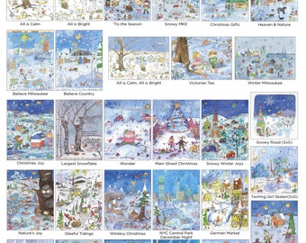 Your Choice Assorted Box of 50 Christmas Cards & Envelopes