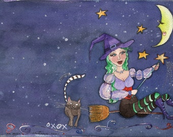 Witch n Kitty Box/10 cards with envelopes