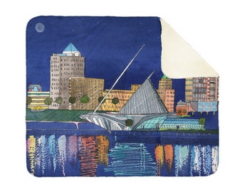 Sherpa Fleece Blanket - Nighttime Calatrava