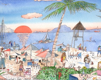 La Playa Puerto Vallarta original watercolor painting