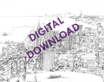 New York City Coloring book page