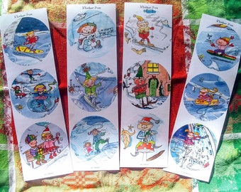 Santa and Elves Stickers: 24 Pack