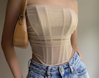 Sheer Mesh Corset Top