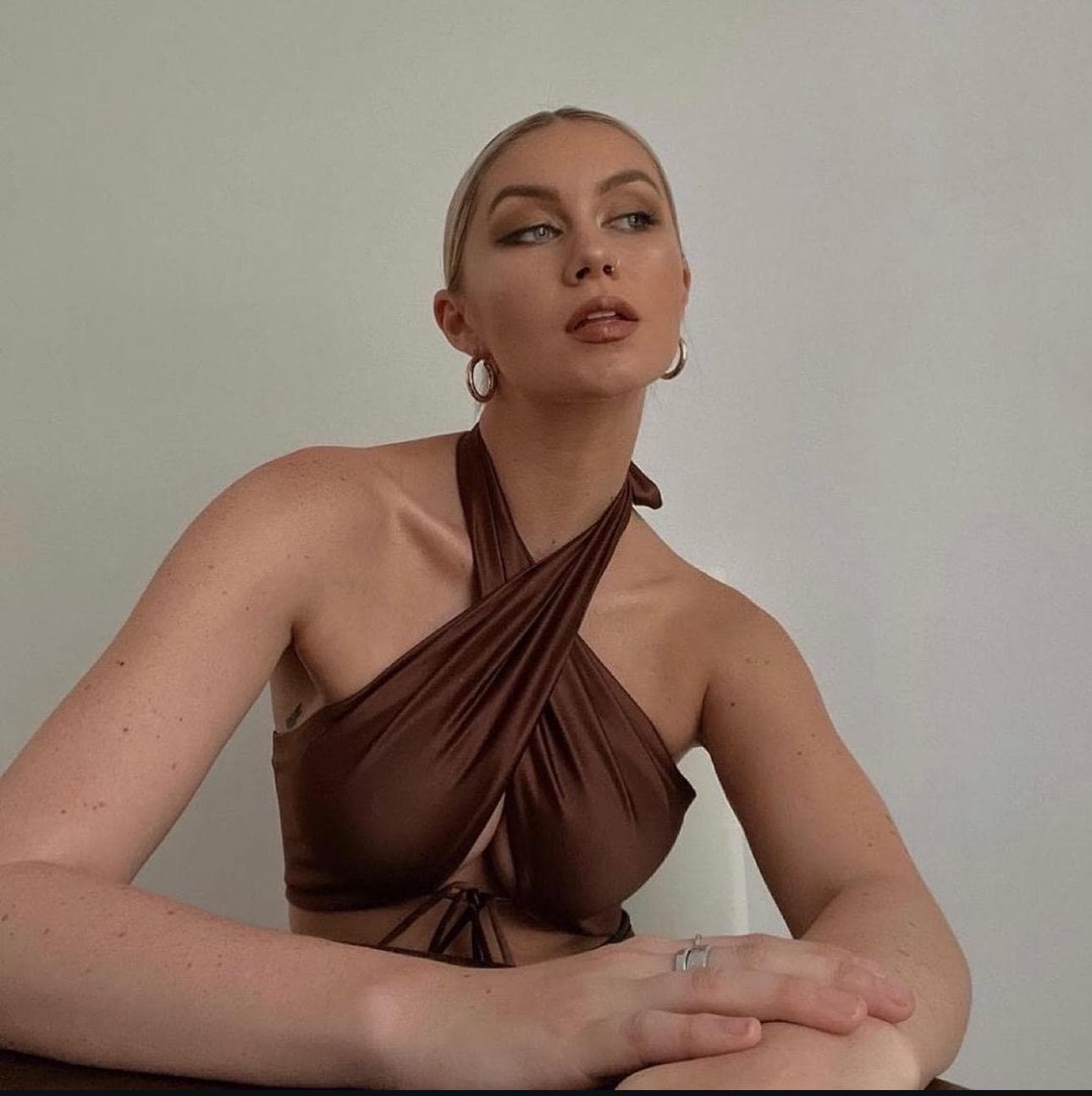 Brown Satin Halter Dress - Etsy