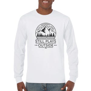 Adventure Lifestyle Long Sleeve Cotton Tee Nature Enthusiast Outdoor Apparel Comfortable Crew Neck Shirt Hiking Camping Gift Soft Ringspun Fabric Lightweight Material Perfect Layering Outdoor Activities Apparel Eagle Peak Design Adventure