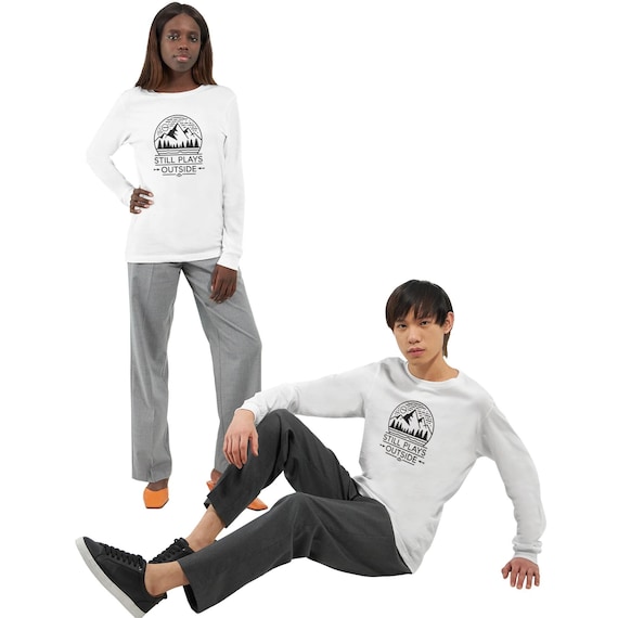 Outdoor Long Sleeve Cotton Shirt Gift Her Woman Camper Him Wife Camping Friend Hiking Graphic Tee Nature Enthusiast Adventure Apparel Crew