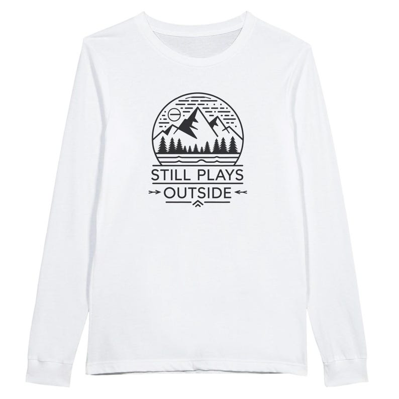 Outdoor Adventure Long Sleeve Cotton Shirt Gift For Nature Enthusiast Camping Friend Hiking Apparel Crew Neck Design Comfortable Fit Soft Ringspun Cotton Fabric Lightweight Material Perfect Layering Piece Eagle Peak Graphic Tee Adventure