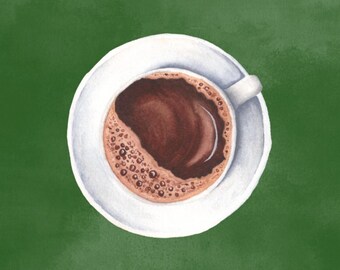 Impressão digital de xícara de café