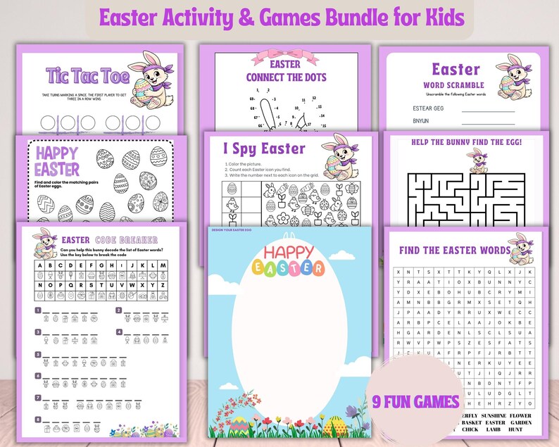 Easter Kids Activity Bundle Printable – Fun Holiday Games Pack ...