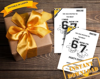 Six Seven Birthday Invitation | I Was 6 Now I’m 7 Invite | Editable Template | Kids Birthday