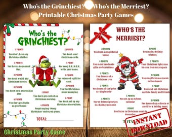 ¿Quién es el más gruñón? ¿Quién es el más alegre? - Paquete de juegos navideños - Actividad divertida para toda la familia - Fiesta navideña de oficina