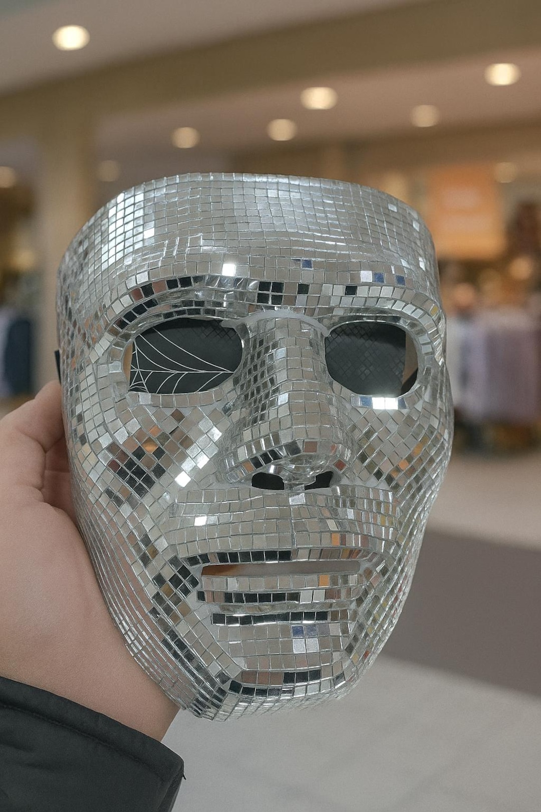 Disco Ball Face Mask: Silver Masquerade Rave Mask - Etsy