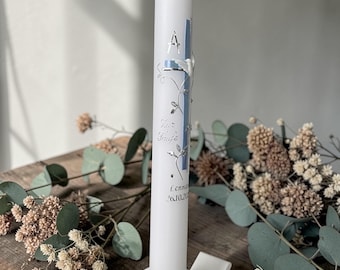 03#-Kerzenhalter für Taufkerzen, Kommunion, Konfirmation – 3D-Druck | Fischsymbol (Ichthys)